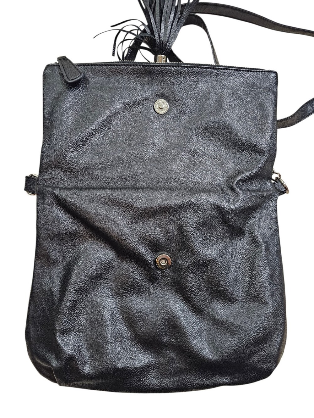 Nine West Black Faux Leather Foldover Crossbody Bag - Picture 3 of 4